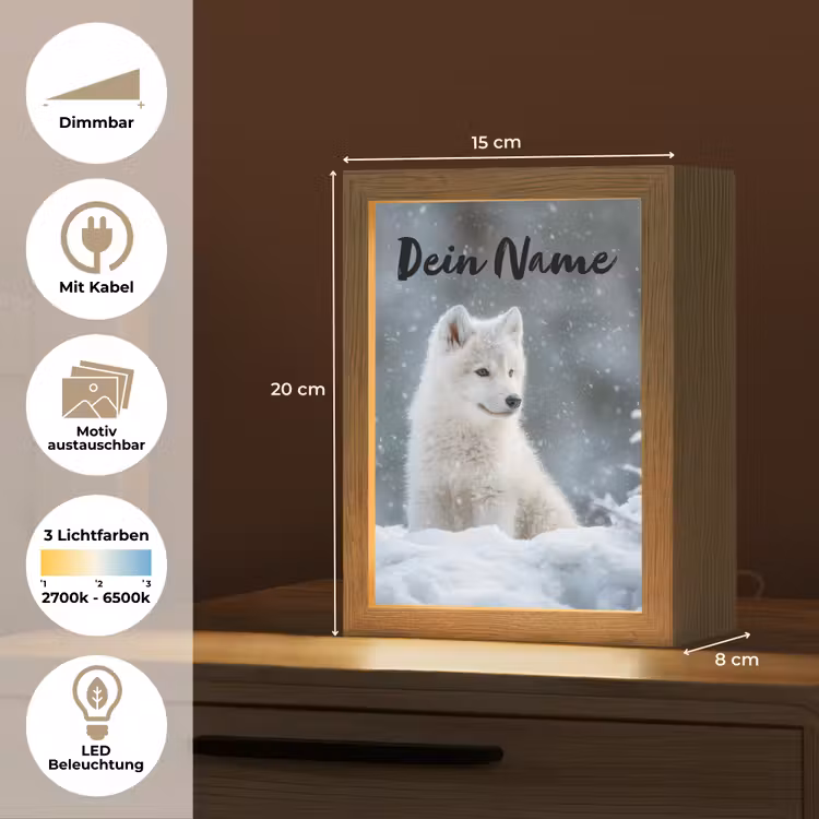 Wolf - Pup - Sneeuw Light Box met kabel (Kinderlampje) klein -USP_websiteoverzichtDE