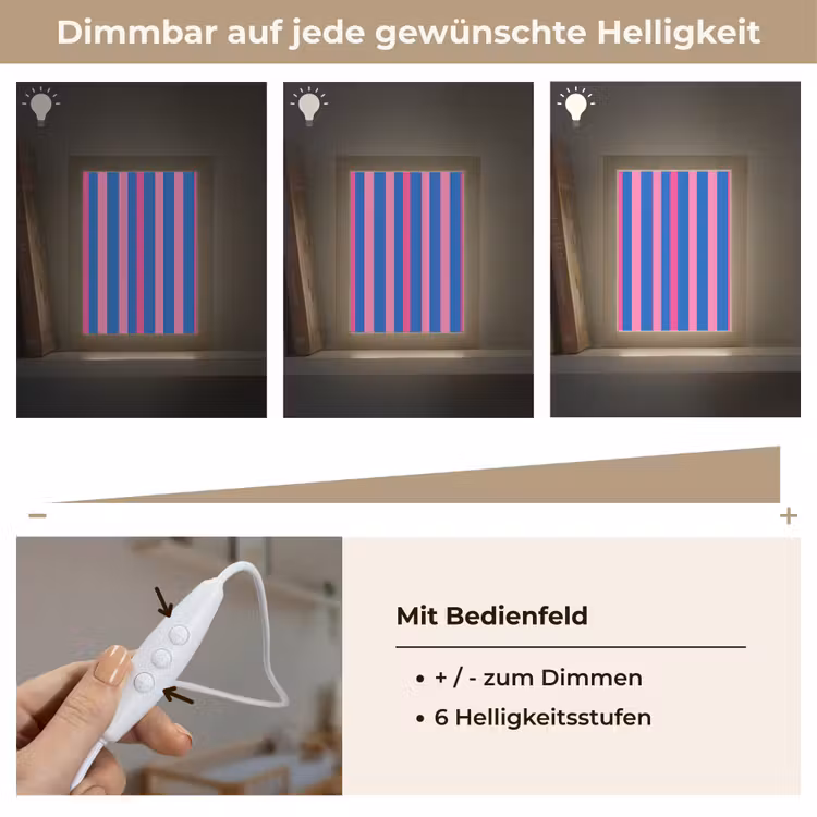 Modern - Optisch - Roze Light Box met kabel (Kinderlampje) klein 904 -USP_dimbaarDE