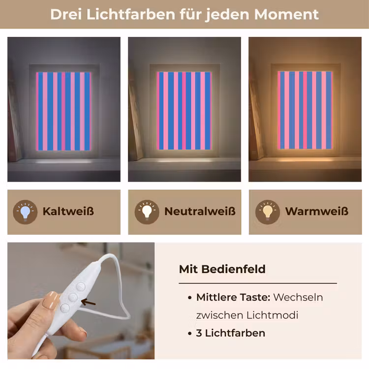 Modern - Optisch - Roze Light Box met kabel (Kinderlampje) klein 904 -USP_lichtkleurDE
