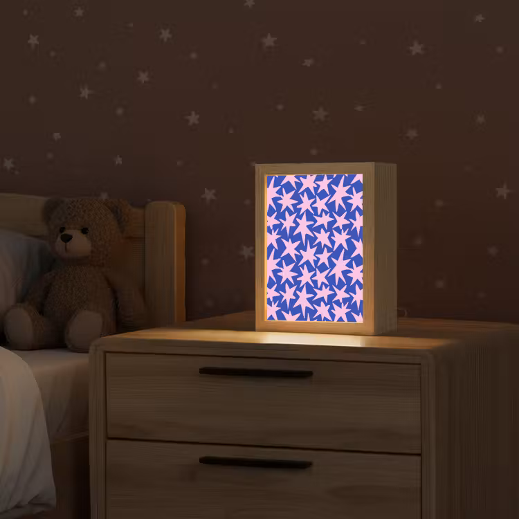 Modern - Sterren - Blauw Light Box met kabel (Kinderlampje) klein 904 -sfeer1_kind
