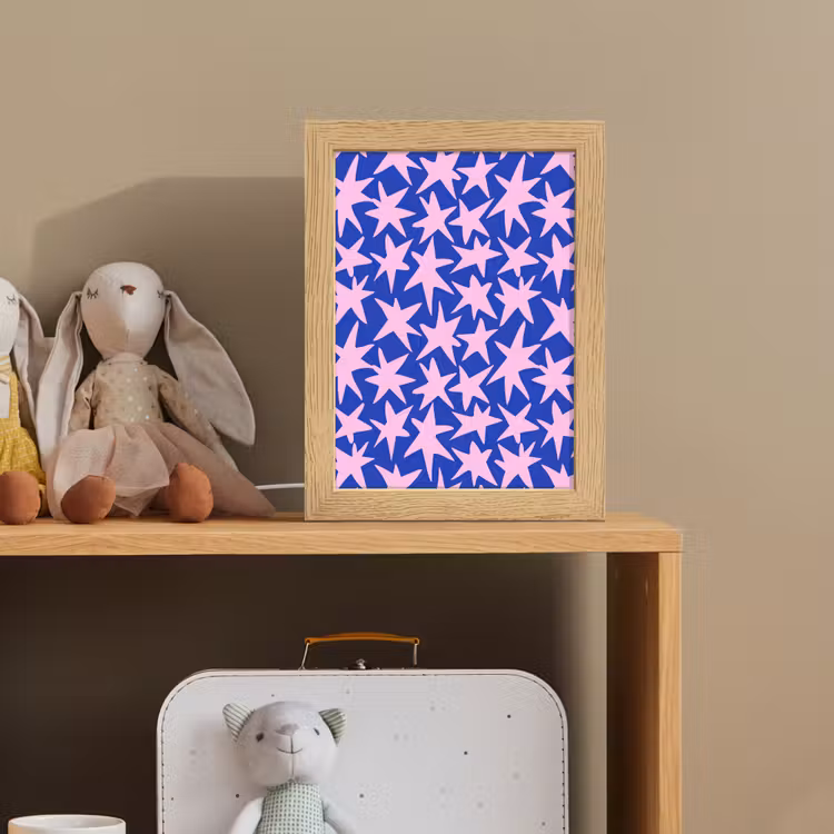 Modern - Sterren - Blauw Light Box met kabel (Kinderlampje) klein 904 -sfeer2_kind
