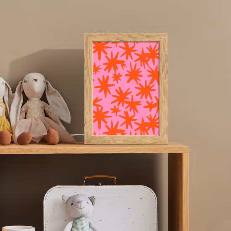 Modern - Sterren - Roze Light Box met kabel (Kinderlampje) klein 904 -sfeer2_kind