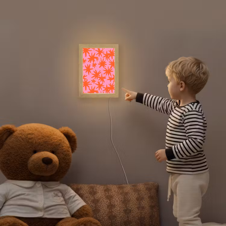Modern - Sterren - Roze Light Box met kabel (Kinderlampje) klein 904 -sfeer4a_kind