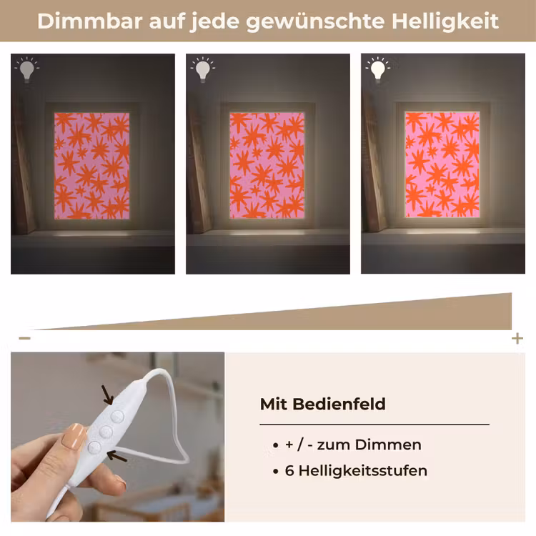 Modern - Sterren - Roze Light Box met kabel (Kinderlampje) klein 904 -USP_dimbaarDE