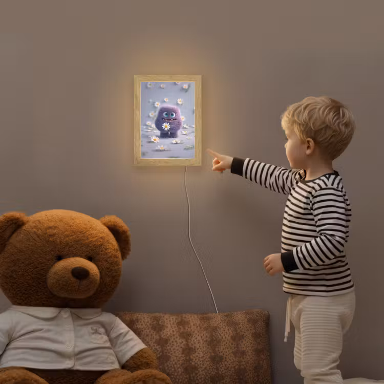 Monster - Paars - Madeliefjes Light Box met kabel klein -sfeer4a_kind