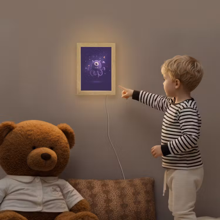 Monster - Paars - Ruimte Light Box met kabel klein -sfeer4a_kind