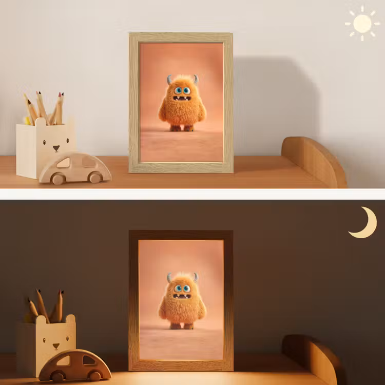 Monster - Knuffel - Oranje Light Box met kabel klein -sfeer3_kind