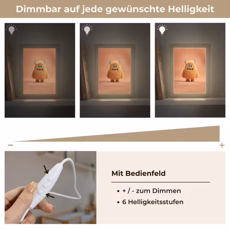 Monster - Knuffel - Oranje Light Box met kabel klein -USP_dimbaarDE