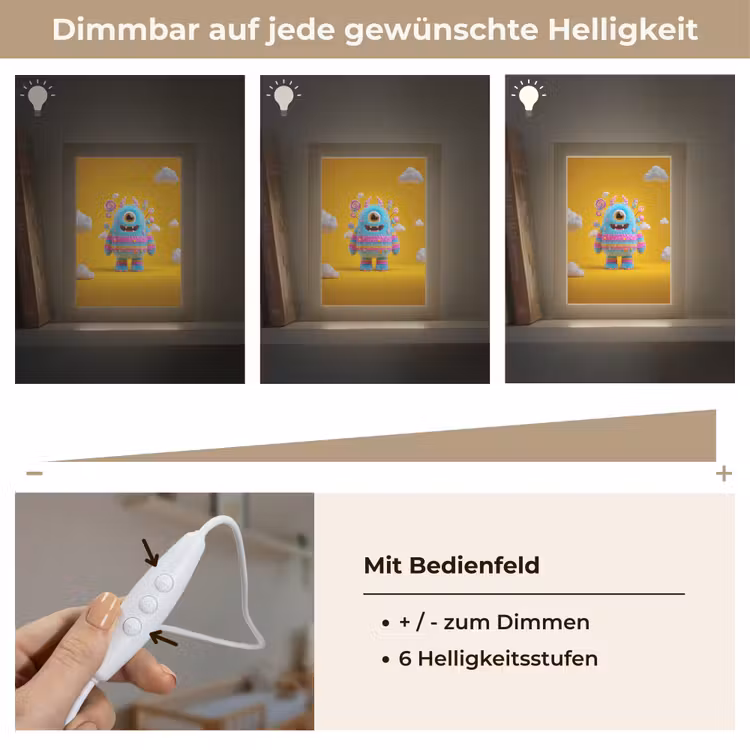 Monster - Snoep - Geel - Kleurrijk Light Box met kabel klein -USP_dimbaarDE