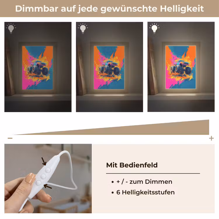 Monstertruck - Abstract - Verfspatten - Kleurrijk Light Box met kabel klein -USP_dimbaarDE