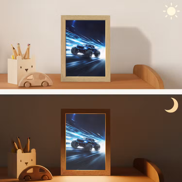 Monstertruck - Blauw - Neon - Lichten Light Box met kabel klein -sfeer3_kind