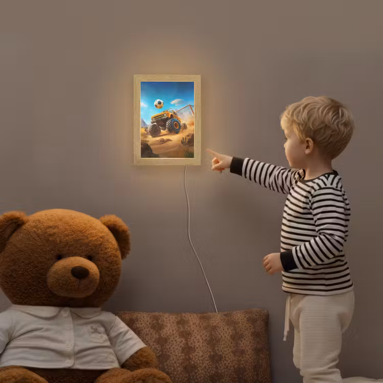 Monstertruck - Voetbal - Woestijn Light Box met kabel klein -sfeer4a_kind