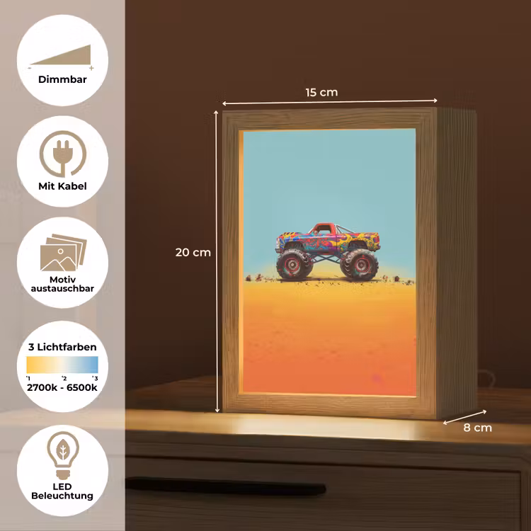 Monstertruck - Graffiti - Jongens - Auto Light Box met kabel (Kinderlampje) klein -USP_websiteoverzichtDE