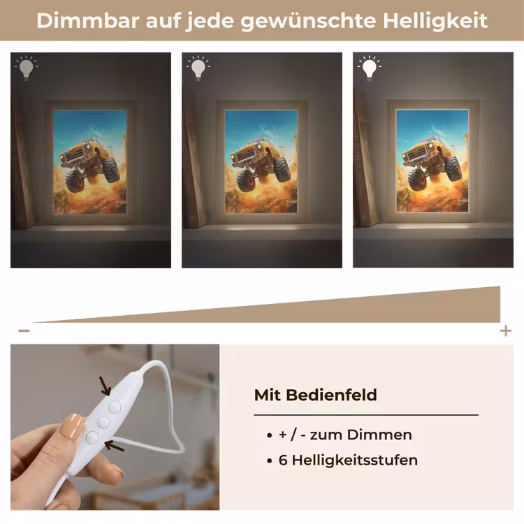 Monstertruck - Kind - Jongen - Auto Light Box met kabel klein -USP_dimbaarDE