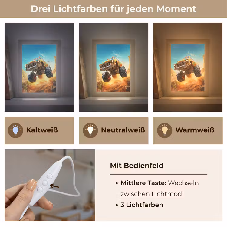 Monstertruck - Kind - Jongen - Auto Light Box met kabel klein -USP_lichtkleurDE