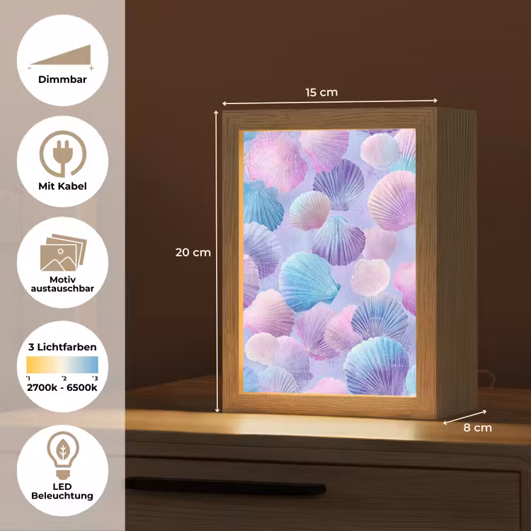 Schelpen - Paars - Blauw - Patroon Light Box met kabel (Kinderlampje) klein -USP_websiteoverzichtDE