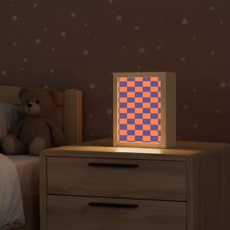 Patroon - Klassiek - Paars Light Box met kabel (Kinderlampje) klein 904 -sfeer1_kind
