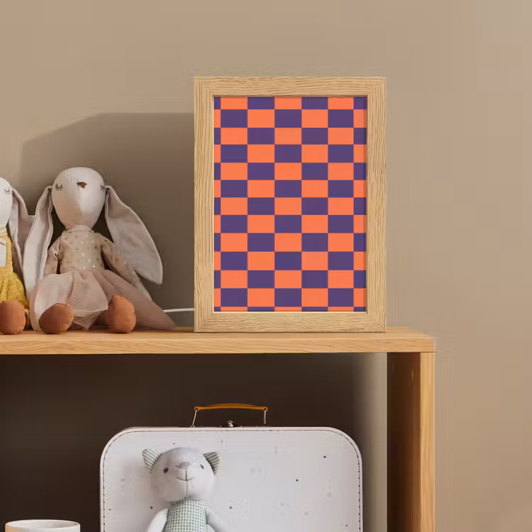 Patroon - Klassiek - Paars Light Box met kabel (Kinderlampje) klein 904 -sfeer2_kind
