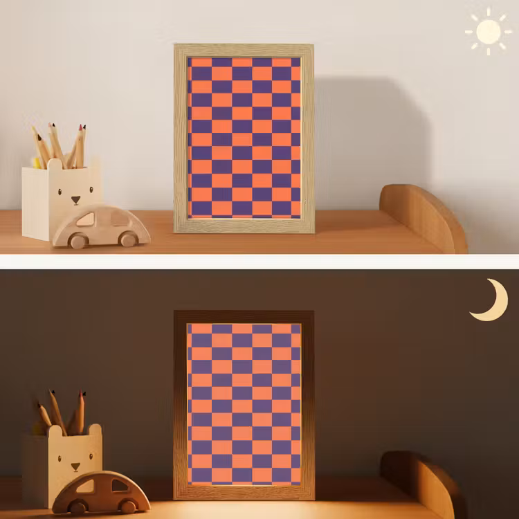 Patroon - Klassiek - Paars Light Box met kabel (Kinderlampje) klein 904 -sfeer3_kind