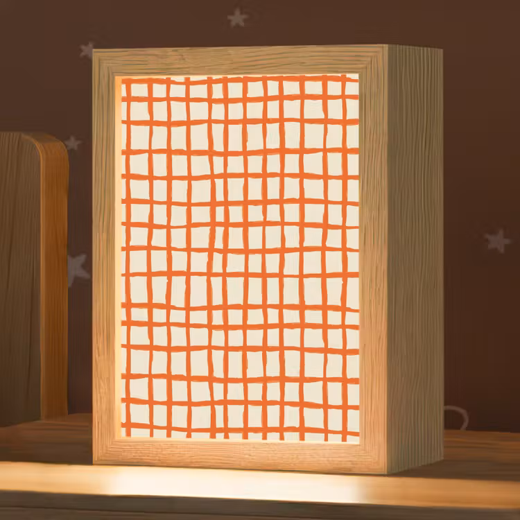 Patroon - Lijnen - Oranje Light Box met kabel (Kinderlampje) klein 904 -zzz_3d_website