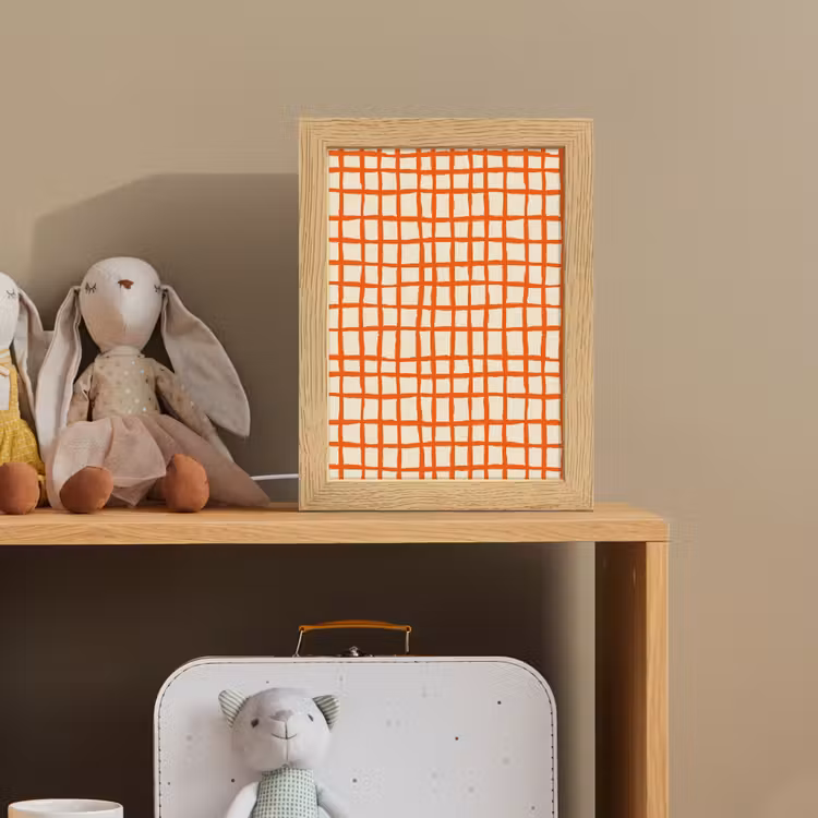Patroon - Lijnen - Oranje Light Box met kabel (Kinderlampje) klein 904 -sfeer2_kind