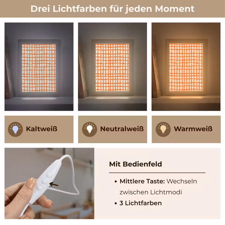 Patroon - Lijnen - Oranje Light Box met kabel (Kinderlampje) klein 904 -USP_lichtkleurDE