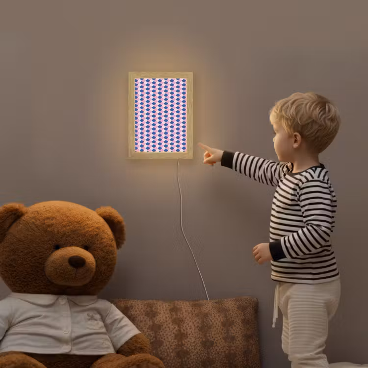 Patroon - Schubben - Blauw - Roze Light Box met kabel klein -sfeer4a_kind