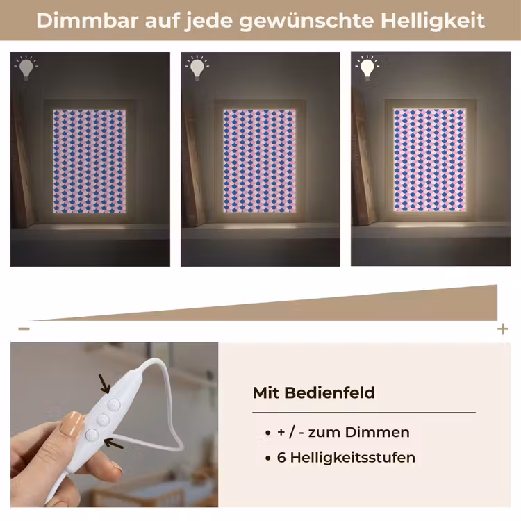 Patroon - Schubben - Blauw - Roze Light Box met kabel klein -USP_dimbaarDE