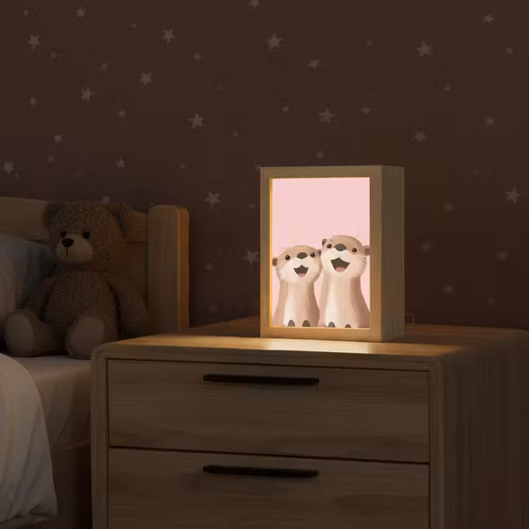 Otters - Glimlach - Bruin Light Box met kabel klein -sfeer1_kind