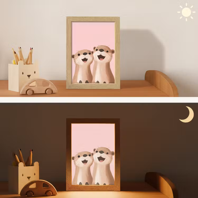 Otters - Glimlach - Bruin Light Box met kabel klein -sfeer3_kind