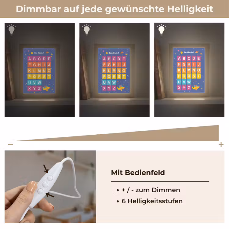 Educatief - Alfabet leren - Ruimte - Letters Light Box met kabel klein -USP_dimbaarDE
