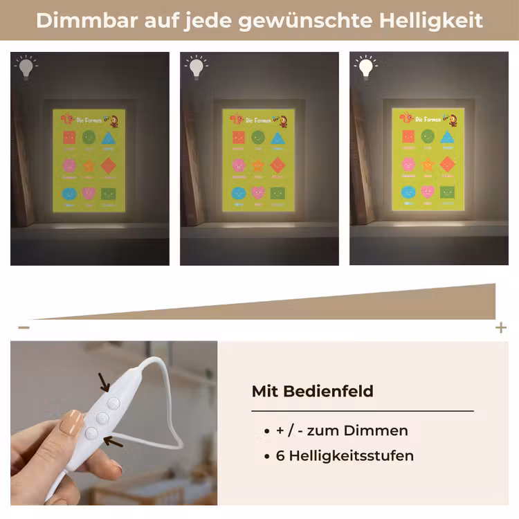 Educatief - Vormen leren - Groen - Geometrische vormen Light Box met kabel klein -USP_dimbaarDE