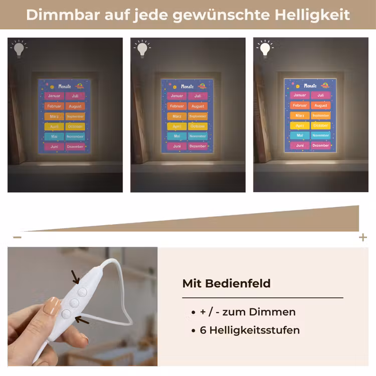 Educatief - Maanden - Ruimte - Leren Light Box met kabel klein -USP_dimbaarDE