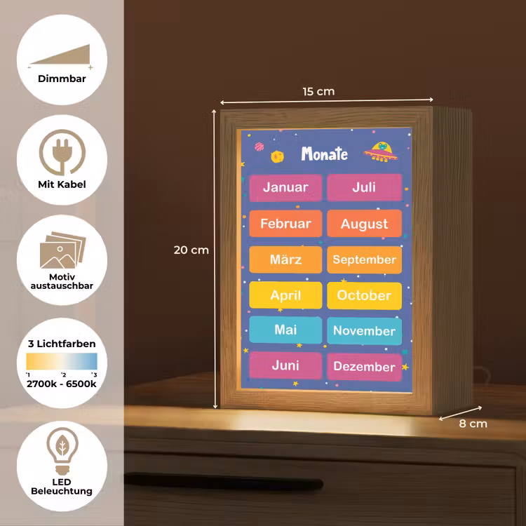 Educatief - Maanden - Ruimte - Leren Light Box met kabel (Kinderlampje) klein -USP_websiteoverzichtDE