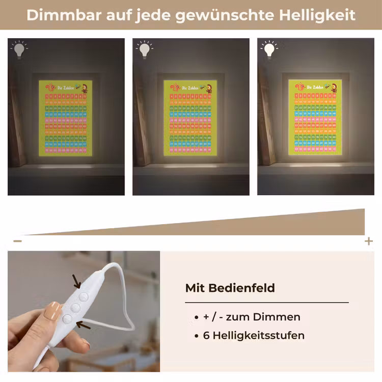 Educatief - Leren tellen - Groen - Bos dieren - Getallen Light Box met kabel klein -USP_dimbaarDE