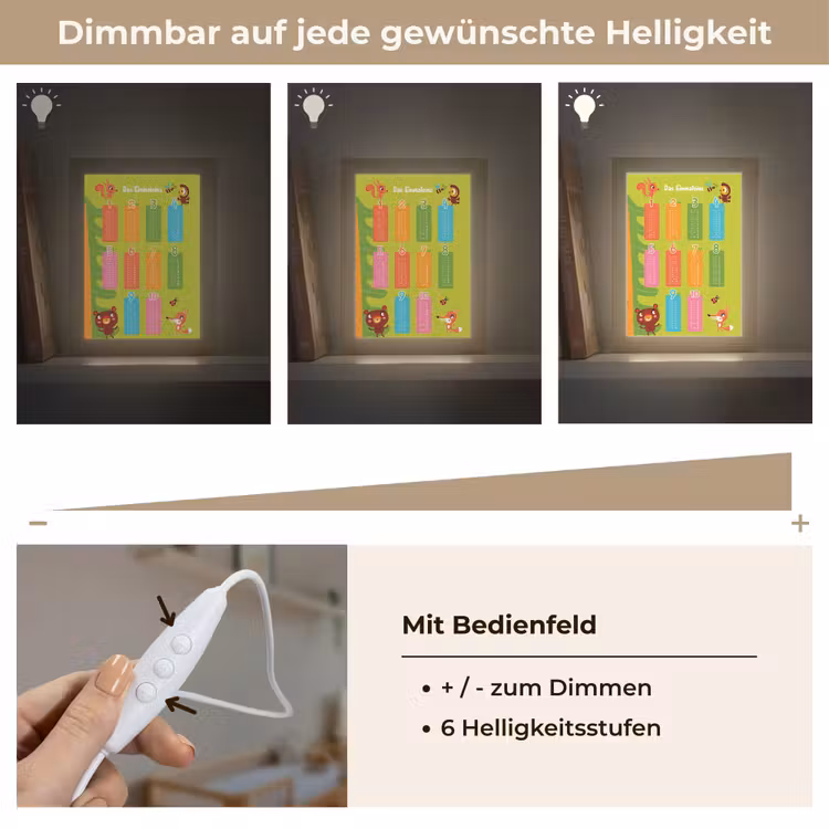 Educatief - Leren rekenen - Bosdieren - Vermenigvuldigingstabel Light Box met kabel klein -USP_dimbaarDE