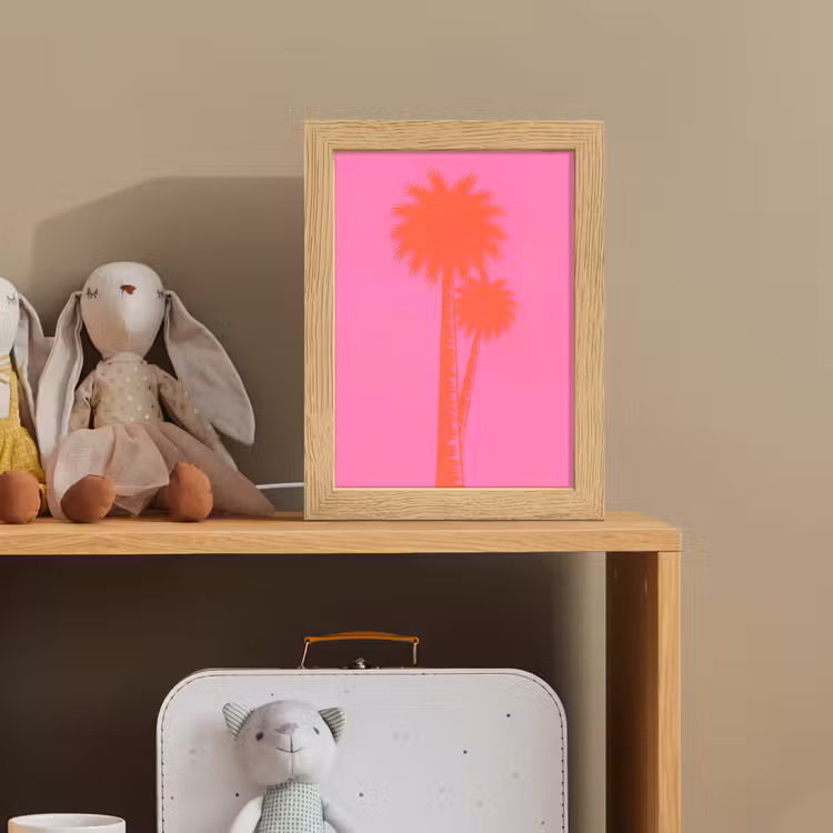 Palmbomen - Modern - Roze Light Box met kabel (Kinderlampje) klein -sfeer2_kind