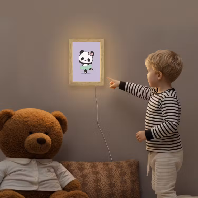 Panda - Paars - Sierlijk - Kawaii Light Box met kabel klein -sfeer4a_kind
