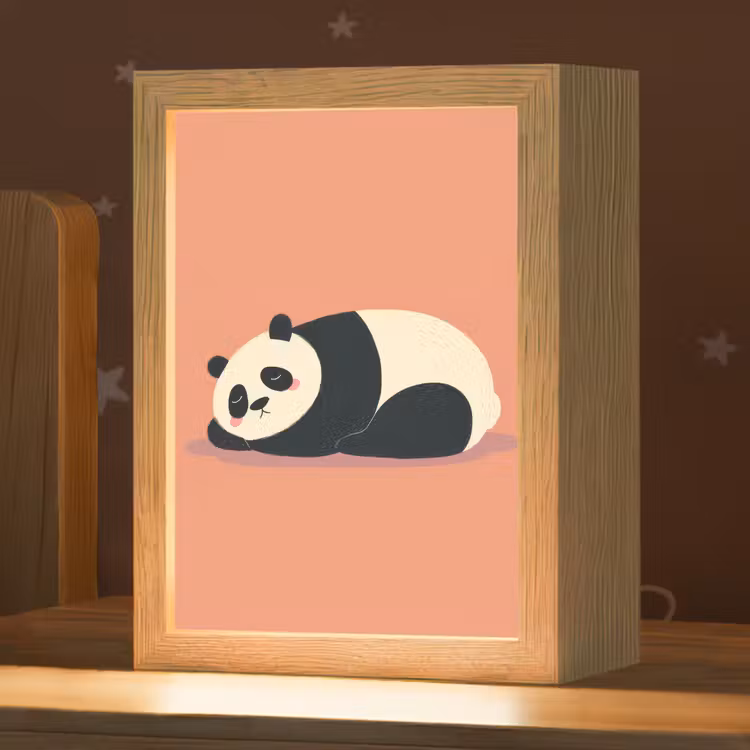 Panda - Slaap - Oranje Light Box met kabel klein -zzz_3d_website