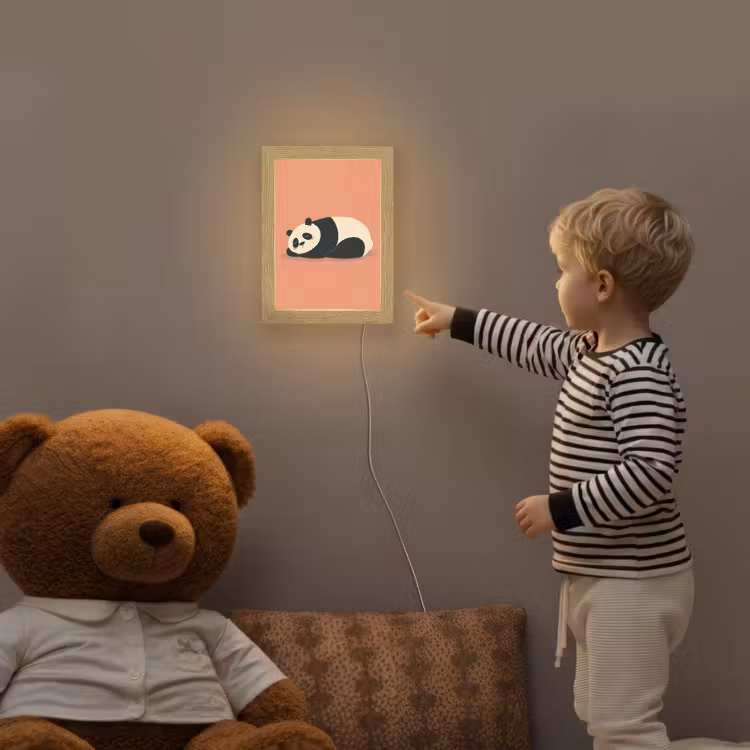 Panda - Slaap - Oranje Light Box met kabel klein -sfeer4a_kind