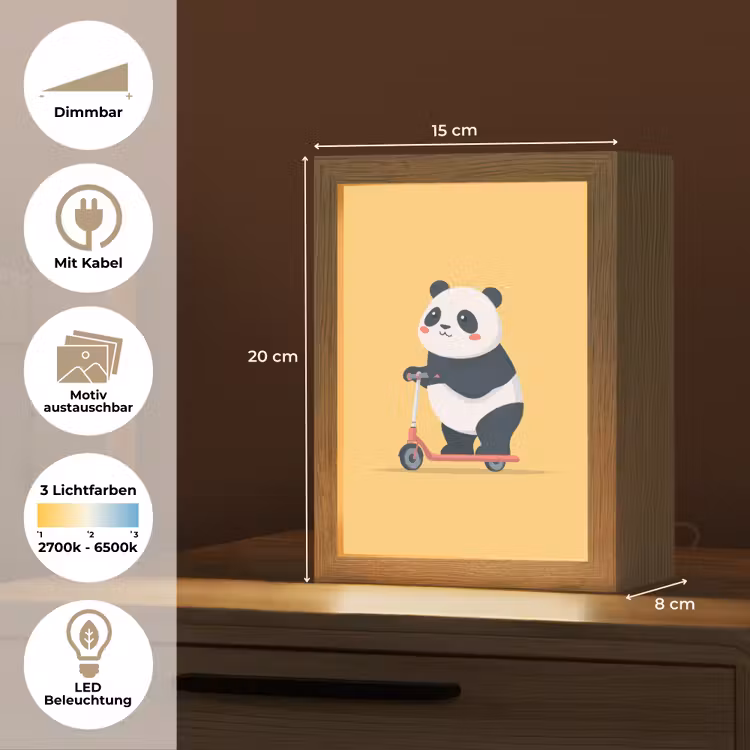 Panda - Step - Geel Light Box met kabel (Kinderlampje) klein -USP_websiteoverzichtDE