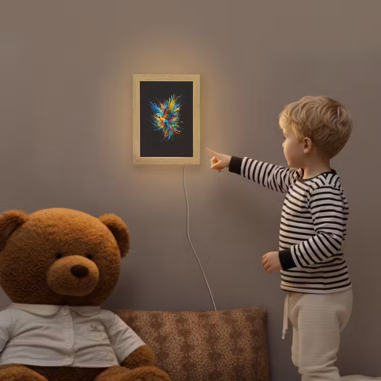 Papegaai - Vogel - Dier - Kleurrijk - Verf Light Box met kabel klein -sfeer4a_kind