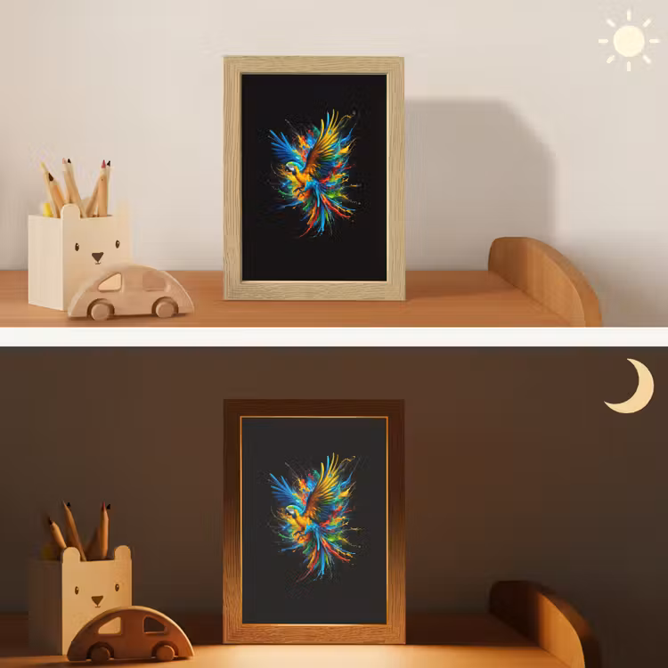 Papegaai - Vogel - Dier - Kleurrijk - Verf Light Box met kabel klein -sfeer3_kind