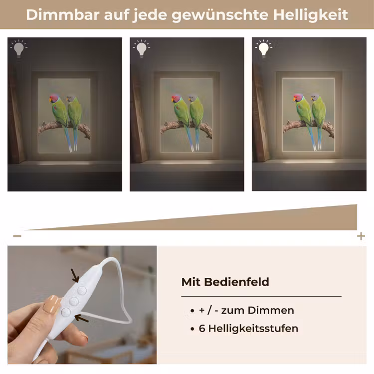 Papagaai - Tak - Natuur - Kleurrijk Light Box met kabel (Kinderlampje) klein -USP_dimbaarDE