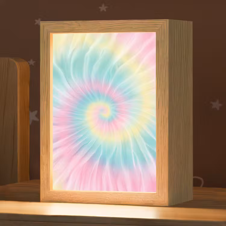 Pasteltinten - Tie dye - Roze Light Box met kabel klein -zzz_3d_website