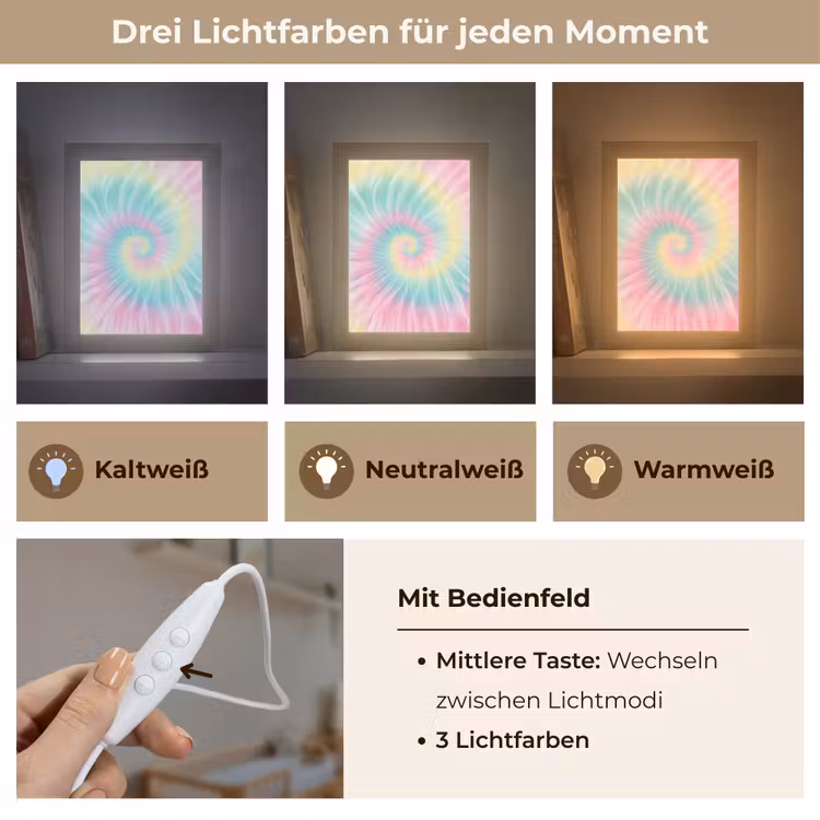 Pasteltinten - Tie dye - Roze Light Box met kabel klein -USP_lichtkleurDE