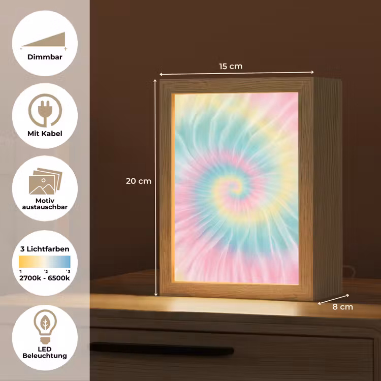 Pasteltinten - Tie dye - Roze Light Box met kabel (Kinderlampje) klein -USP_websiteoverzichtDE