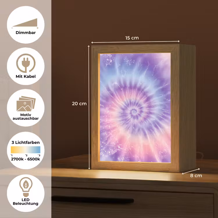 Pasteltinten - Paars - Spiraal - Marmer Light Box met kabel (Kinderlampje) klein -USP_websiteoverzichtDE