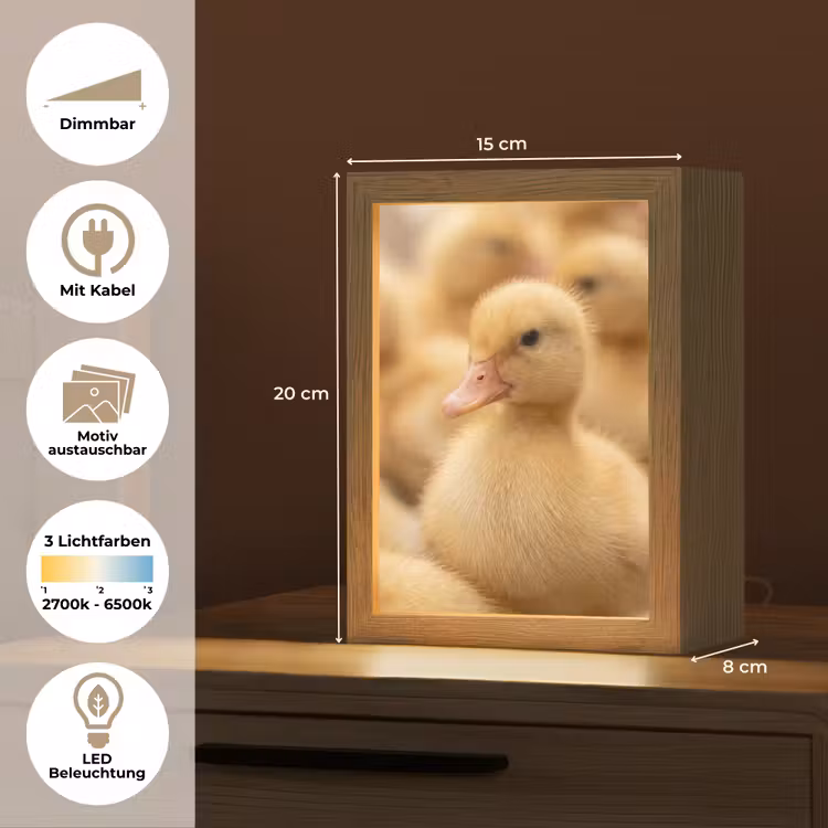 Pijltje - Eend - Natuur - Geel Light Box met kabel (Kinderlampje) klein -USP_websiteoverzichtDE