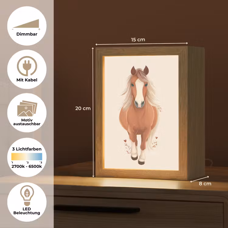 Paard - Galop - Bruin Light Box met kabel (Kinderlampje) klein -USP_websiteoverzichtDE